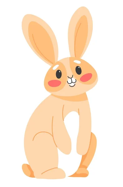 Cute Hare Animal Long Ears Isolated Portrait Woodland Creature Bunny — Stockvektor