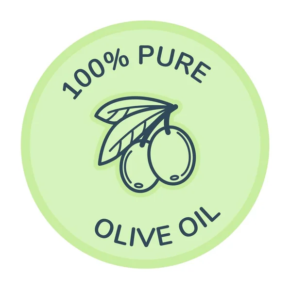 Přírodní Olivový Olej Izolovaný Kruh Ratolestí Zeleninou Čistá Organická Složka — Stockový vektor