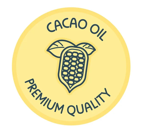 Cacao Oil Premium Quality Product Cosmetics Body Treatment Care Organic — Stock Vector