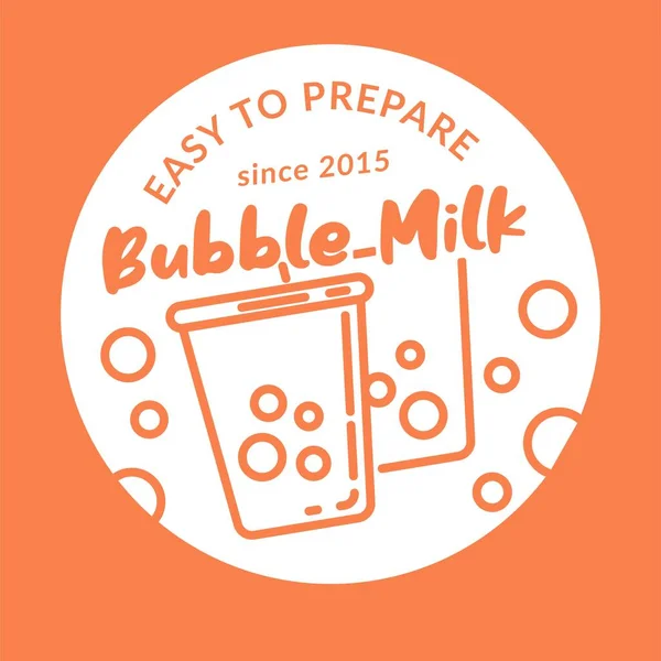 Bubble Milk Easy Prepare Organic Natural Product Produced Farm Rustic — Stock Vector