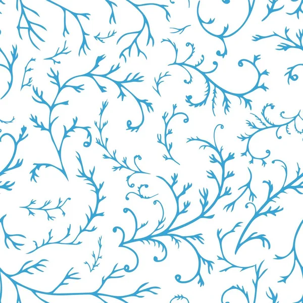 Цветущие Листья Ветви Цветочный Орнамент Мотив Цветущие Цветущие Вихри Узоры — стоковый вектор