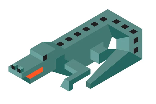 Krokodýlí Hračka Nebo Hračka Pro Děti Izolovaný Zvířecí Charakter Minimalistickým — Stockový vektor