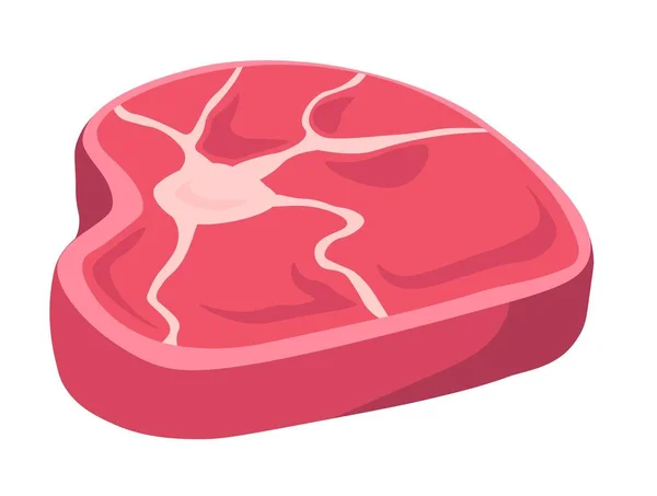 Φρεσκοκομμένο Χοιρινό Βοδινό Κρέας Απομονωμένα Προϊόντα Κρέατος Για Πρωινό Δείπνο — Διανυσματικό Αρχείο