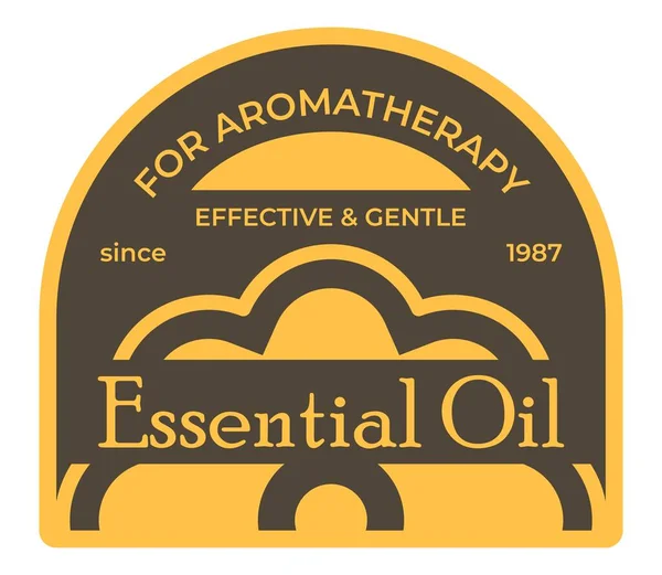 Etherische Olie Voor Aromatherapie Effectief Zacht Sinds 1987 Cosmetica Huidverzorging — Stockvector
