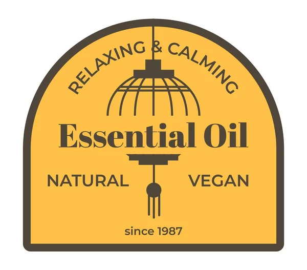 Přírodní Veganský Esenciální Olej Relaxační Zklidňující Kosmetika Pro Wellness Wellness — Stockový vektor