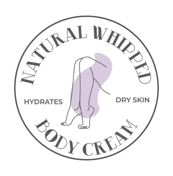 Body Cream Naturally Whipped Hydrates Dry Skin Skincare Treatment Ladies — Stock Vector