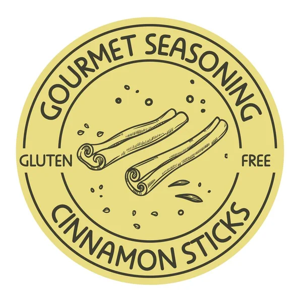 Glutenvrije Kaneelstokjes Gastronomische Kruiden Smakelijke Gerechten Geïsoleerde Pictogram Logotype Product — Stockvector