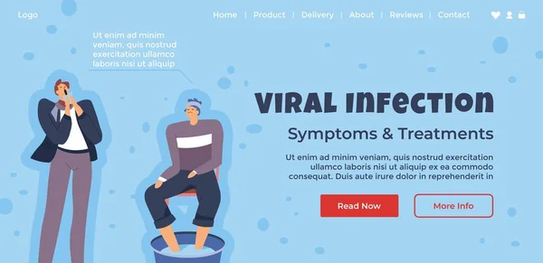 Tratamiento Síntomas Infección Viral Lea Ahora Obtenga Más Información Personas — Archivo Imágenes Vectoriales
