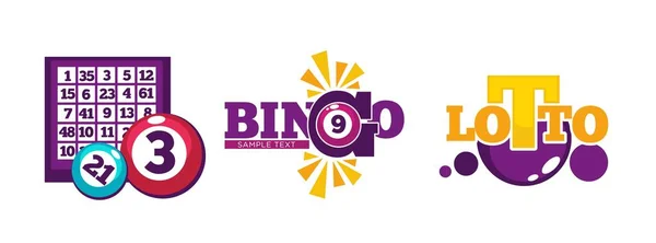 Hazardní Hry Hraní Her Peníze Izolované Ikony Lotto Bingo Štěstí — Stockový vektor
