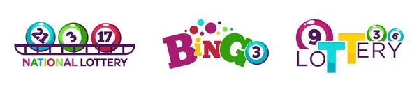 Lotto Bingo Nationale Loterij Tickets Met Nummers Voor Overtocht Geïsoleerde — Stockvector