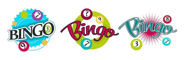 Bingo Und Lotto Glück Und Gewinn Glücksspiel Und Glücksspiel Versucht — Stockvektor