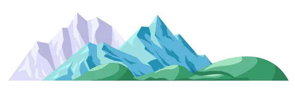 Hohe Erhebungen Und Gipfel Abgelegene Gebirgszüge Mit Wald Oder Grün — Stockvektor