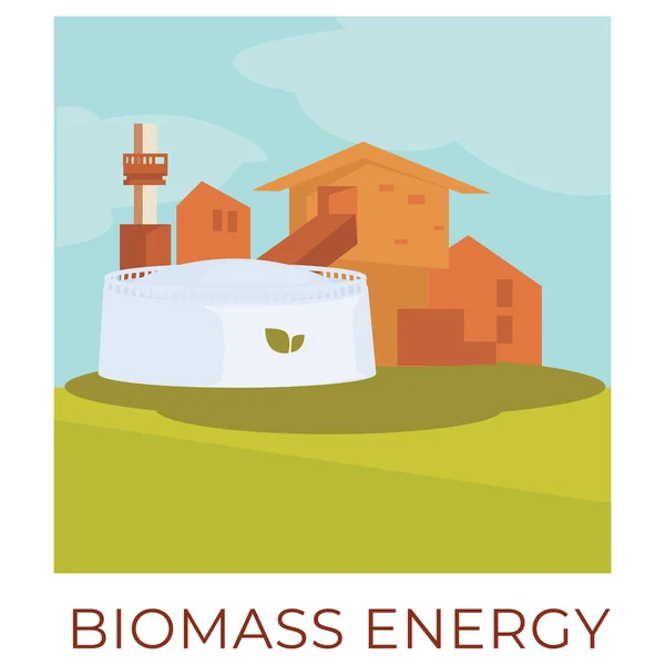 Tecnologías Ecológicamente Amigables Formas Obtener Energía Utilizando Energía Biomasa Con — Vector de stock