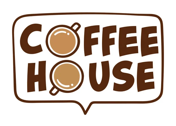Кафе Або Ресторан Ізольована Етикетка Або Емблема Чашками Наповненими Кофеїном — стоковий вектор