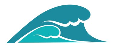 Deniz kenarında fırtınalı bir hava, okyanus veya deniz dalgası veya tsunami. Güçlü su sıçramaları. Deniz kenarı ya da deniz manzarası, yaz aktiviteleri ve spor. Sörf ve kürek. İzole edilmiş simge, düz biçimli vektör