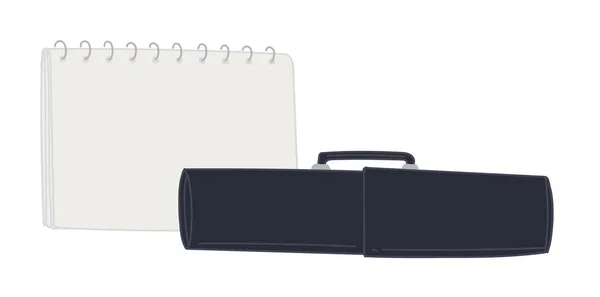 Caja Lápiz Con Cuaderno Cuaderno Encuadernador Con Páginas Vacías Blanco — Archivo Imágenes Vectoriales