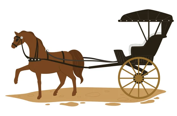 Конный Транспорт Транспорт Городской Городской Транспорт Транспортные Средства Лошадь Тянет — стоковый вектор
