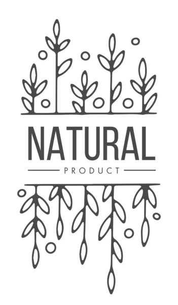 Umwelt Und Umweltfreundliches Biologisches Naturprodukt Emblem Oder Etikett Für Verpackung — Stockvektor