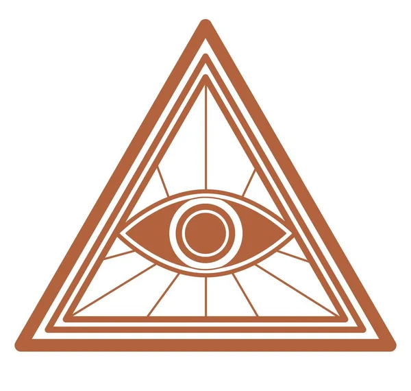 Ver Ojo Con Líneas Triángulos Aislados Icono Signo Masónico Brujería — Vector de stock