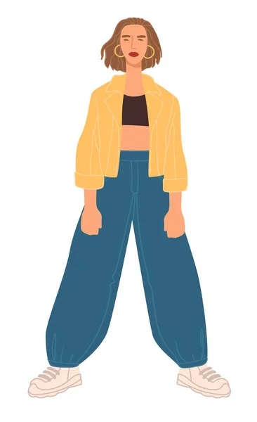 Adolescentes de moda chicas que usan ropa moderna Vector de stock 442531290 de Sonulkaster
