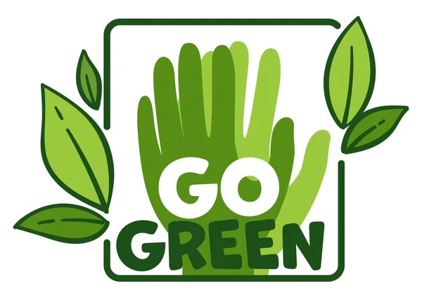 Biológiai Sokféleség Védelme Bolygón Elszigetelt Logotípus Vagy Embléma Zöld Tenyérrel — Stock Vector