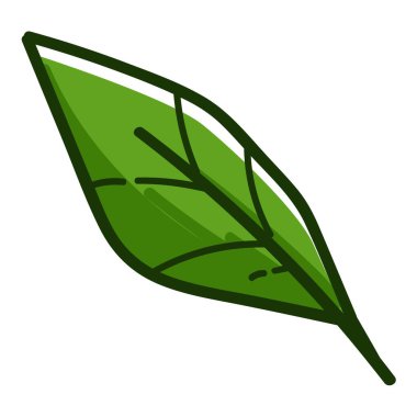 Botanik ekolojisi ve yeşillik, izole edilmiş yeşil yaprak ikonu. Ev bitkisi ya da bahçıvanlık, çalı dalı, orman ya da orman dalı. Bitkilerin bitkileri ve biyolojik çeşitliliği. Mevsimlik çiçek. Düz biçimli vektör