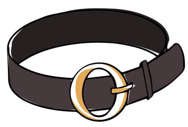 Modern aksesuarlar ve moda, kapanış için altın tokalı ya da tokalı izole deri kemer. Kadınsı şık kıyafetler, giysi tamamlamak için bel ve şık kıyafetler. Düz biçimli vektör