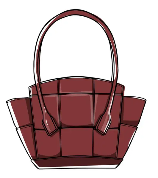 Moderne Damenhandtasche Aus Leder Mit Abgerundetem Griff Isolierte Tasche Zum — Stockvektor