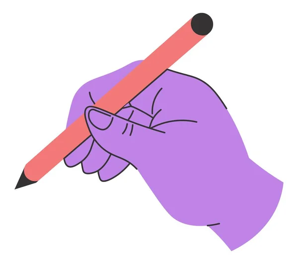 Schreiben Oder Zeichnen Isolierte Ikone Der Hand Die Stift Oder — Stockvektor