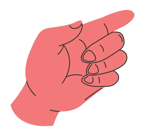 Nonverbale Kommunikation Und Interaktion Isolierte Hand Mit Erhobenem Zeigefinger Gesten — Stockvektor