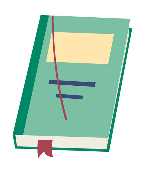 Libro Texto Cuaderno Con Marcador Tapa Dura Libro Aislado Tienda — Archivo Imágenes Vectoriales