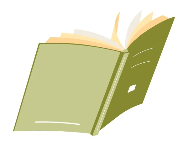 Literatuur Voor School Universiteit Lezers Geïsoleerd Open Boek Leerboek Notitieboek — Stockvector