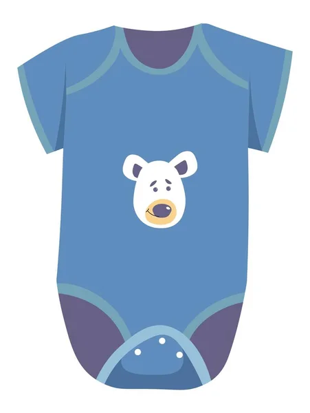Stylowe Nowoczesne Ubrania Dla Noworodków Odizolowane Body Suit Nadrukiem Niedźwiedzia — Wektor stockowy