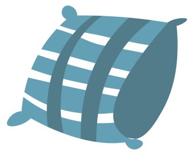 Uyumak, uyumak ve dinlenmek için yastık ya da yastık. Kare ve çizgi desenli yalıtılmış kabarık ve havadar kumaş. Çağdaş iç tasarım ve uzayın süslemeleri. Düz biçimli vektör