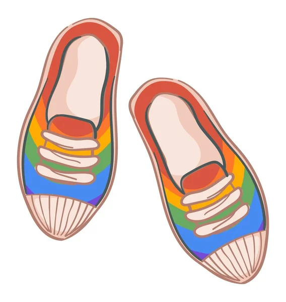 Zapatos Elegantes Para Hombre Mujer Con Estampado Arco Iris Plataforma — Archivo Imágenes Vectoriales