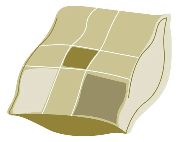 Poduszka Kwadratowym Wzorem Odizolowana Poduszka Geometrycznym Nadrukiem Tkaniny Tkaniny Domu — Wektor stockowy