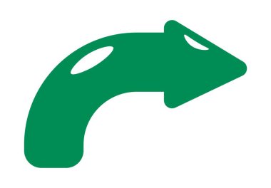 Yönlendirme tuşu ya da ok sağ, yön ve ileri imleç ya da işaretçiyi gösteriyor. Yeşil etiket ya da logo, yenilenmek için tıklayın, hareket ve sonraki adım. Düz biçim illüstrasyonunda arayüz, vektör