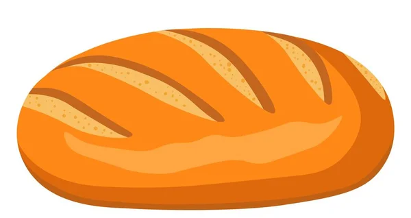 Bochenek Chleba Wyizolowana Świeżo Upieczona Bagietka Jedzenie Odżywianie Posiłek Składnikami — Wektor stockowy