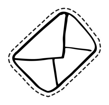 Posta mektubu, posta mührü ile gönderilecek zarf. Eski usul yazışma, fiziksel gönderme ve iletişim taslakları. Etiket ya da etiket, izole edilmiş simge, düz biçimli vektör