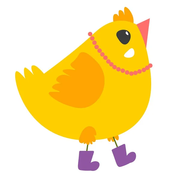 Chicken Boots Isolated Funny Animal Character Wearing Fashionable Clothes Accessories — Stock vektor