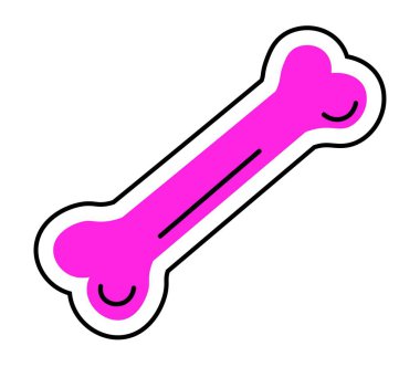 Köpek için oyuncak, köpek için izole edilmiş pembe kemik. Plastik ya da evcil hayvanlar için doğal bir oyuncak. İnsan kalıntıları ya da kalıntılar. Kalsiyumla sağlam bir yapı. Düz 1990 'lı yıllardaki vektör gösterimi