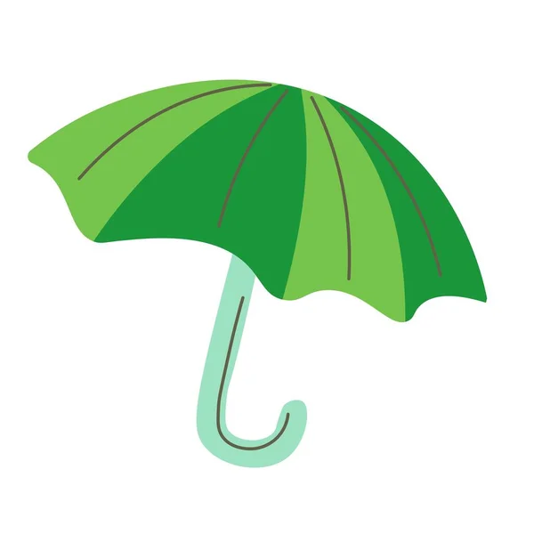 Parasol Stick Isolated Icon Umbrella Protecting Sun Rain Accessory Circular — Stock Vector