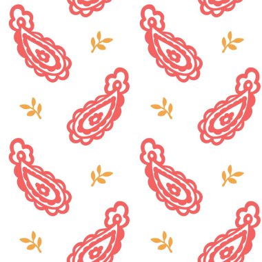 Çiçek açan çiçekler, çiçek açan bitkiler ve yapraklı dallar. Yapraklar ve bitki örtüsü süsleme motifi. Kusursuz desen, duvar kağıdı izi ya da arka plan. Düz biçimli vektör