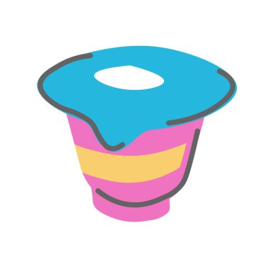 Atıştırmalık bir şeyler al, yoğurt ya da kefir, renkli katmanlı bir kokteyl. İzole puding ya da evde yapılan tatlı, yemek ve yemek pişirmek ve hazırlamak, restoran yemeği. Düz biçimli vektör