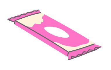 Pakette lezzetli çikolata, yüksek oranda kakao içerikli yalıtılmış tatlı ürün. Pişirmek, tatlı pişirmek ve yemek yapmak için lezzetli malzemeler. Organik ve doğal yiyecekler. Düz biçimli vektör