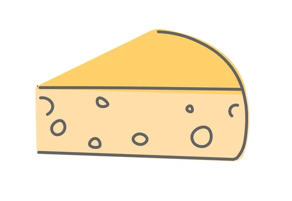 有机和天然硬奶酪与孔 分离成分烹饪和准备食物 配以乳制品的菜肴和食谱 市场分类 矢量呈扁平型 — 图库矢量图片
