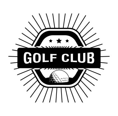 Golfçü sporları ve aktiviteleri, golf sopası toplu tek renkli ikon. İnsanlar için oyun, eğlence ve eğlence malzemesi. Logotype ya da etiket, amblem ya da logo. Düz biçimli vektör