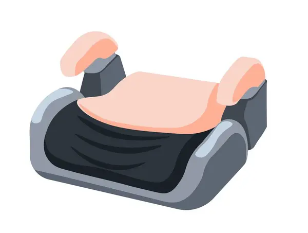 子供と幼児のための車の座席 赤ちゃんのための孤立した特別な場所 旅行中や運転中の安全性とセキュリティ 柔らかいクッションと子供が保持するためのハンドル 車両追加について フラットスタイルのベクトル — ストックベクタ
