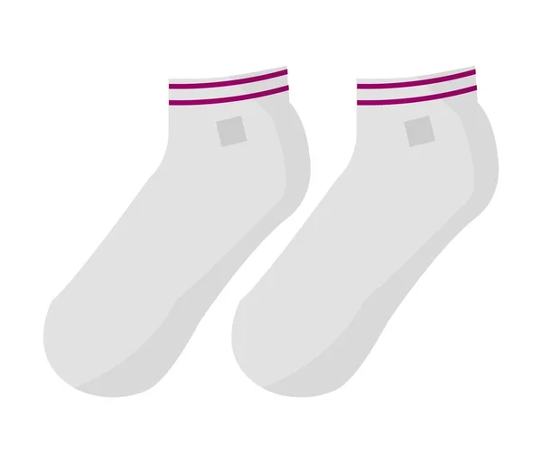 Módní Ponožky Fialovými Pruhy Oděvy Módou Stylovým Oblečením Doplňky Izolovaná — Stockový vektor
