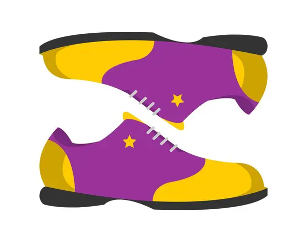 Kostüm Oder Uniform Isolierter Teil Der Bowlingkleidung Schuhe Mit Sternen — Stockvektor